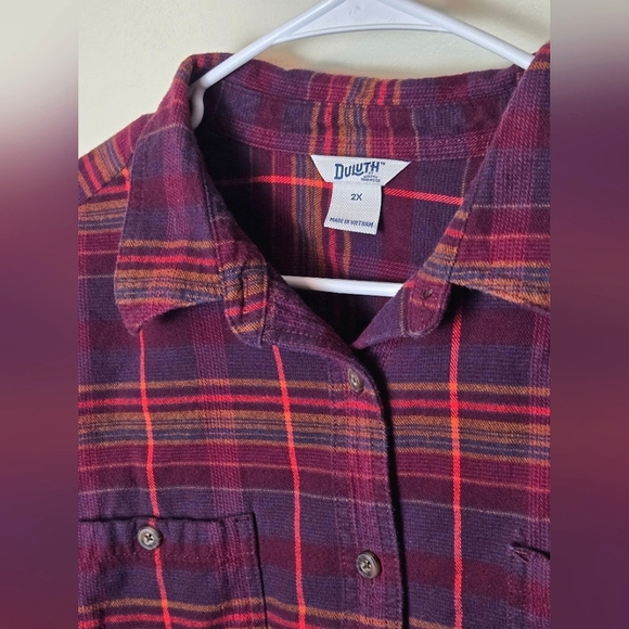 Men's Duluth Trading Co Plaid Button Down Long Sleeve, Size 2X - Picture 2 of 2